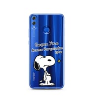 Snoopy Tasarımlı Süper Şeffaf Silikon Telefon Kılıfı Huawei Honor 8X 