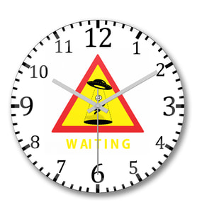 Waiting Esperando Black Duvar Saati Bombeli Gercek Cam
