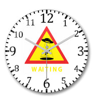 Waiting Esperando Black Duvar Saati Bombeli Gercek Cam