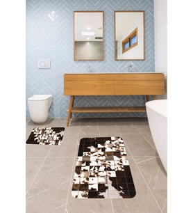 Banyo Halısı Ikili Klozet Takımı Kaymaz Tabanlı Banyo Paspas Takımı (Kahverengi Açık)