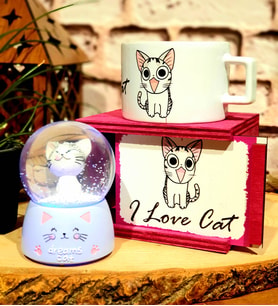 Dream Cat Işıklı Kar Küresi Ve Sevimli Kedi Kupa Arkadaşa Hediye