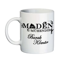 Maden Mühendisine Hediye İsim Baskılı Kişiye Özel Kupa Bardak
