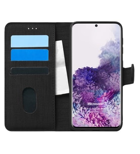 Microsonic Samsung Galaxy S20 Plus Kılıf Fabric Book Wallet Siyah