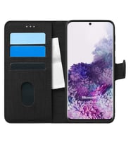 Microsonic Samsung Galaxy S20 Plus Kılıf Fabric Book Wallet Siyah
