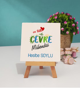 Mesajlı Çevre Mühendisi Tasarımlı Kişiye Özel Çevre Mühendisi Dekoratif Taş Baskı 
