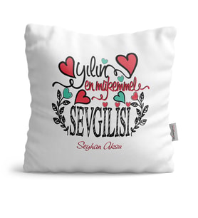 BK Gift Kişiye Özel Yılın En Mükemmel Sevgilisi  Yastık
