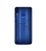 Çizgi Harita Tasarımlı Süper Şeffaf Silikon Telefon Kılıfı Huawei Honor 8C 