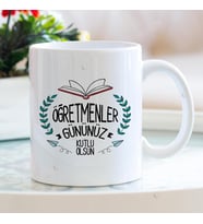 Öğretmenler Günü Kişisel Baskılı Kupa Bardak (Beyaz)
