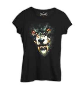 WareWolf Siyah Kadın Tshirt