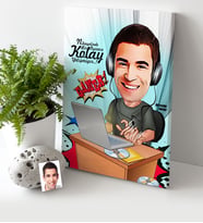 BK Gift Kişiye Özel Bay Gamer Karikatür Kanvas Tablo 30x50cm 1