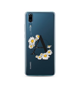 Papatya Harf Tasarım Süper Şeffaf Silikon Telefon Kılıfı Huawei P20    A-Harfi