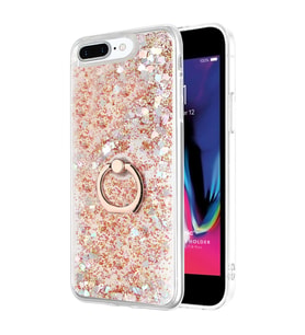 Microsonic Apple iPhone 8 Plus Kılıf Glitter Liquid Holder Gold