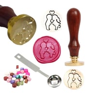Mektup Damga Mühürü Öpücük Kiss + 30 Mühür Mumu + Eritme Kaşığı