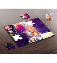 BK Gift Kişiye Özel Kadın Chef Karikatürlü Ahşap Puzzle-1