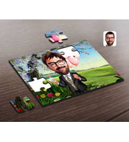 BK Gift Kişiye Özel Erkek Doğum Günü Karikatürlü Ahşap Puzzle-3