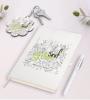 BK Gift Kişiye Özel Sınıf Öğretmeni Beyaz Defter Kalem ve Anahtarlık Hediye Seti-4 (Model 1)