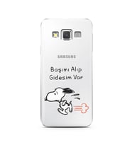 Snoopy Tasarımlı Süper Şeffaf Silikon Telefon Kılıfı Samsung A3 (2015)