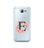 Pembe Çiçekli Harf Tasarım Süper Şeffaf Silikon Telefon Kılıfı Samsung A8 (2016)
