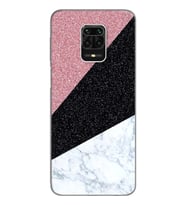 Üçgen Mermer Tasarımlı Süper Şeffaf Silikon Telefon Kılıfı Xiomai Redmi Note 9 P