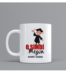 Espri Temalı "O Şimdi Mezun" Hediye Kupa Bardak Kişiye Özel Hediye SZ22