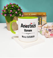 Anestezi Uzmanı Tasarımlı Kişiye Özel Anestezi Uzmanı Kupa Bardak Yeşil