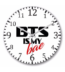 Bts İs My Bae Duvar Saati Bombeli Gercek Cam