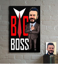 BK Gift Kişiye Özel Bay Big Boss Karikatür Ahşap Tablo  5