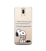 Snoopy Tasarımlı Süper Şeffaf Silikon Telefon Kılıfı Huawei Mate 10 Lite 
