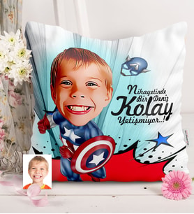 BK Gift Kişiye Özel Erkek Çocuk Karikatürlü  Yastık  2