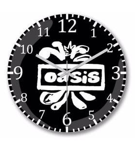 Oasis Logo Duvar Saati Bombeli Gercek Cam
