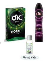 Geciktirici Etkili Okey RötarPrezervatifSeti+OkeyKayganlaştırıcı+RahatlatıcıYağı