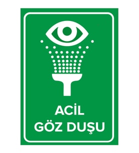 MIGNATIS - Acil Göz Duşu Levhası - Sac Malzeme 25x35cm