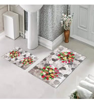 Banyo Halısı Ikili Klozet Takımı Kaymaz Tabanlı (60 xm x 100 cm + 40 cm x 60 cm) 