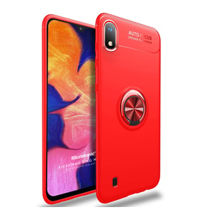Microsonic Samsung Galaxy A10 Kılıf Kickstand Ring Holder Kırmızı