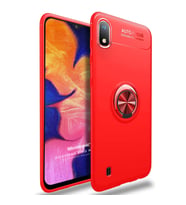 Microsonic Samsung Galaxy A10 Kılıf Kickstand Ring Holder Kırmızı