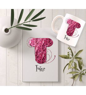 BK Gift Kişiye Özel Harf Tasarımlı Beyaz Defter ve Kupa Hediye Seti-33 (Model 1)