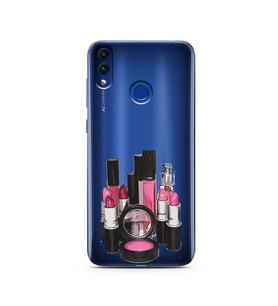Makyaj Tasarımlı Süper Şeffaf Silikon Telefon Kılıfı Huawei Honor 8c