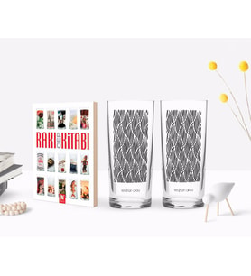 BK Gift Kişiye Özel Renkli Baskılı İsimli İkili Rakı Bardağı ve Rakı Cep Kitabı Hediye Seti-126 (Model 1)