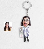 BK Gift Kişiye Özel Bayan Göz Doktoru Karikatür Anahtarlık  1