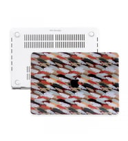 MacBook Pro Kılıf HardCase A1706 1708 1989 2159 2251 A2289 A2338 Kılıf Flower34 (Lacivert-Turuncu)