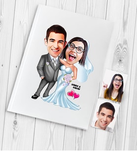 BK Gift Kişiye Özel Evleniyoruz Karikatür Düğün Anı Defteri  5
