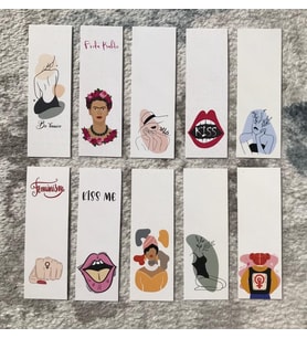 Kadın Feminist Frida Kahlo Desenli 10'lu Kitap Ayraç Seti PYTKAYR17