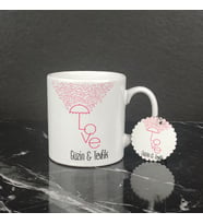 Love Şemsiye Kupa Bardak ve Anahtarlık Set
