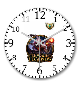 Lucian LoL League Of Legends Duvar Saati Bombeli Gercek Cam