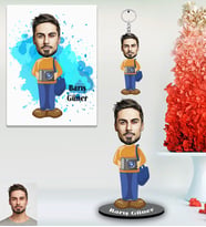 Kişiye Özel Fotoğrafçı Karikatürlü 3 lü Hediye Seti Bay-1