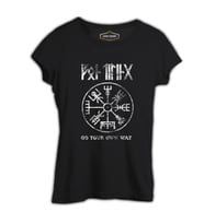 Vikings - Kuzey Pusulası Siyah Kadın Tshirt