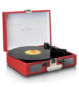 Lenco Classic Phono TT-110 Kırmızı Hoparlörlü Bluetoothlu Pikap Plak Çalar