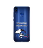 Snoopy Tasarımlı Süper Şeffaf Silikon Telefon Kılıfı Huawei Honor 8C 