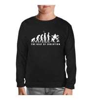 Drummer - The Beat of Evolution Siyah Çocuk Sweatshirt