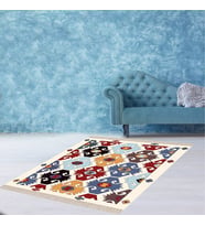 Otantik Kilim Desenli Etnik Dijital Baskı Yıkanabilir Modern Salon Halı ve Yolluk (Karışık)